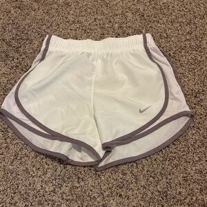 Nike Women's White and Lavender Athletic Shorts